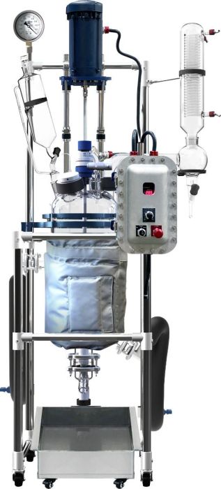 Glass Reactor 10L Jacket w/ Explosion-Proof Motor & Controller 220V