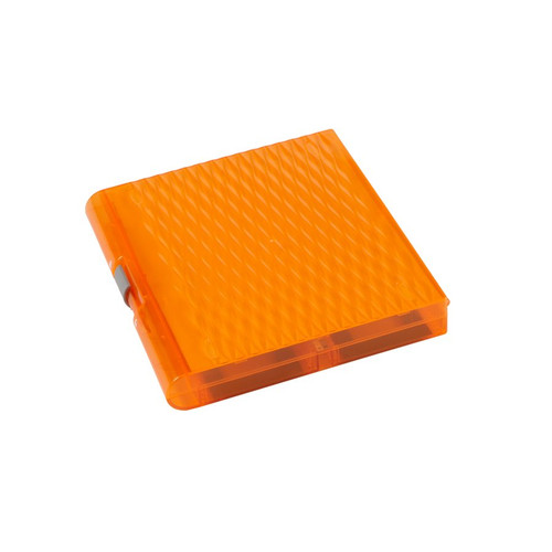 [GEN-HS120577] Orange ABS/Polypropylene Translucent Microscope Slide Box with Foam Padding, Sliding Lock & Stacking Feet